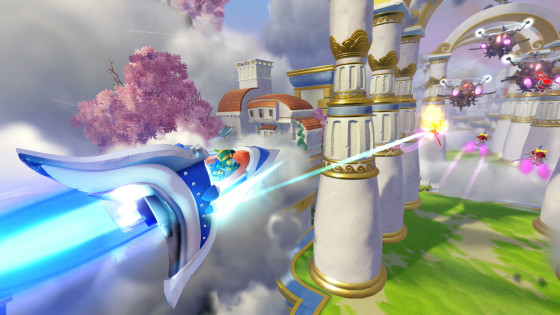 Skylanders SuperChargers - SkySlicer - Sky Type Air Element Vehicle - Screenshot with Stealth Elf