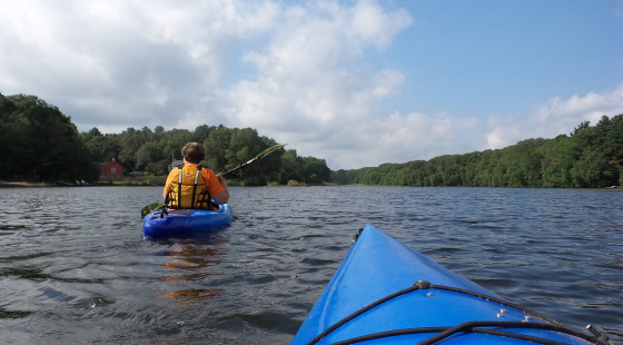 Paddling on Falls Pond