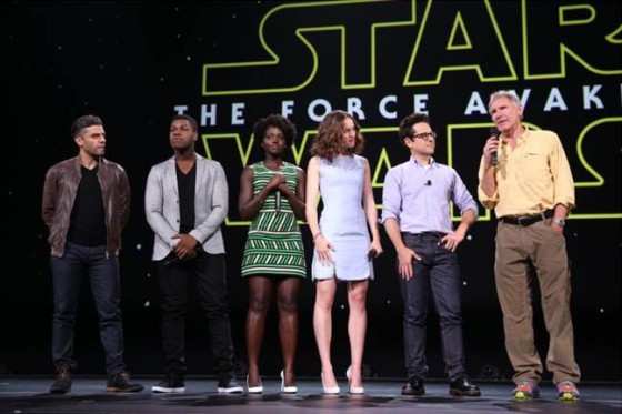 J.J. Abrams introduced stars John Boyega, Daisy Ridley, Oscar Isaac and Lupita Nyong’o. and Harrison Ford introduce Star Wars The Force Awakens