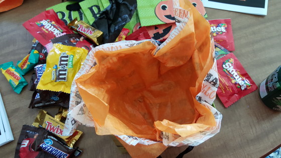 Add Tissue Paper on top of the sodas in the BOO Kit bag #BOOItForward #CollectiveBias #Ad