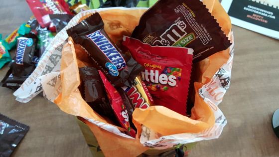 Add Candy on top of the tissue paper in the BOO Kit bag #BOOItForward #CollectiveBias #Ad