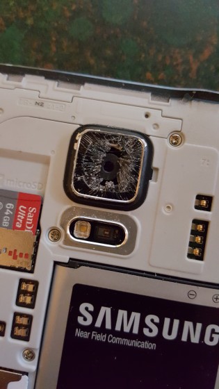 My Samsung Galaxy Note 4 camera glass got smashed, what do I do now?