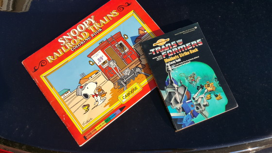 Snoopy Train Coloring Book and Transformers Adventure Book
