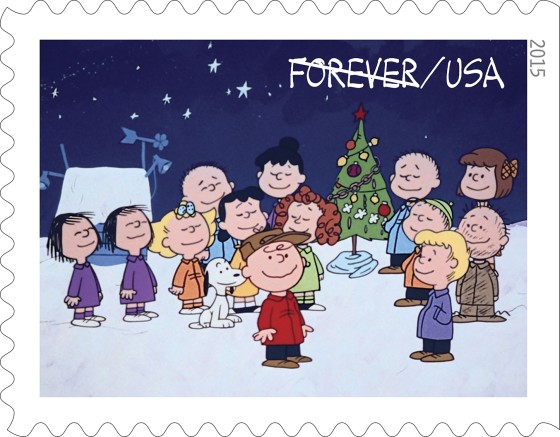 A charlie Brown Christmas Stamp
