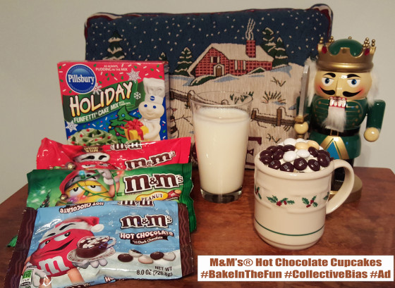 Baked M&Ms Cupcakes Hot Chocolate with M&Ms Hot Chocolate - #CollectiveBias - #Ad - MARS Holiday #BakeInTheFun, 2015 Shoppertunity