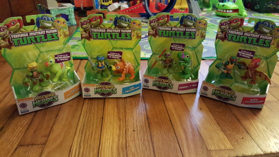 All Four Half Shell Heroes Dinosaurs in package