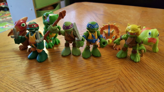 All Four Half Shell Heroes Dinosaurs Out of Package