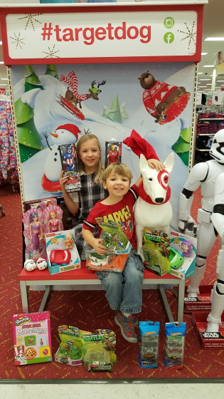 The Kids with #TargetDog and their Christmas is for Kids toys