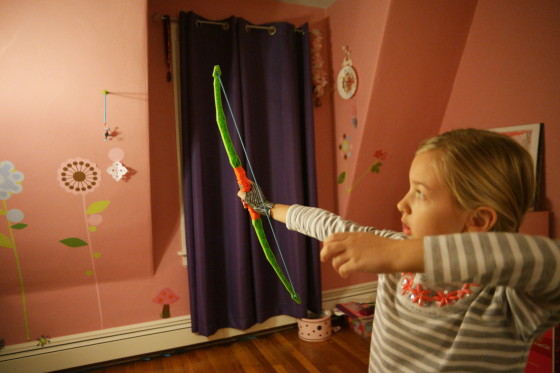 Eva with the Bug Attack Bow and Arrow