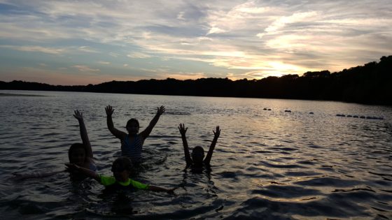 Sunset Swimming on Long Pond