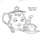 Beauty And The Beast Coloring Pages - Mrs. Potts and Chip