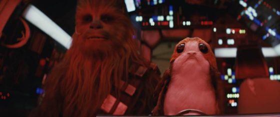Porg and Chewbacca