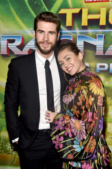 Liam Hemsworth and Miley Cyrus The World Premiere Of Marvel Studios Thor Ragnarok