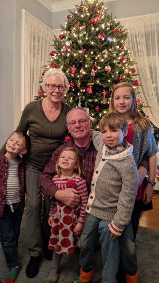 The kids with their grandparents and cousins