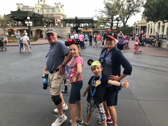 The Kids with Mem and Grandfather at the Magic Kingdom