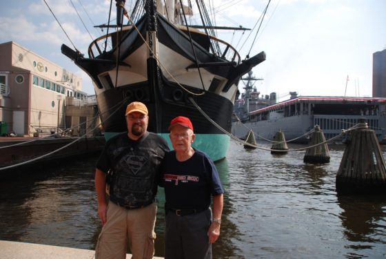 With Grandpa Bennett at Baltimore Inner Harbor 2010