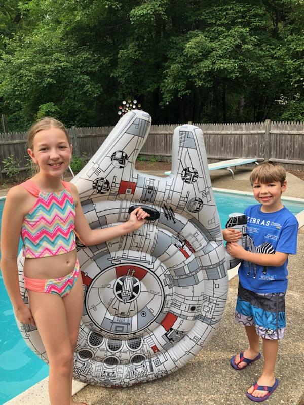 Enjoy some SOLO Time in the Pool with this Millennium Falcon Float