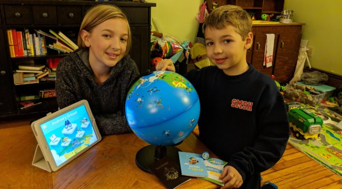 The Kids playing with The Orboot Globe