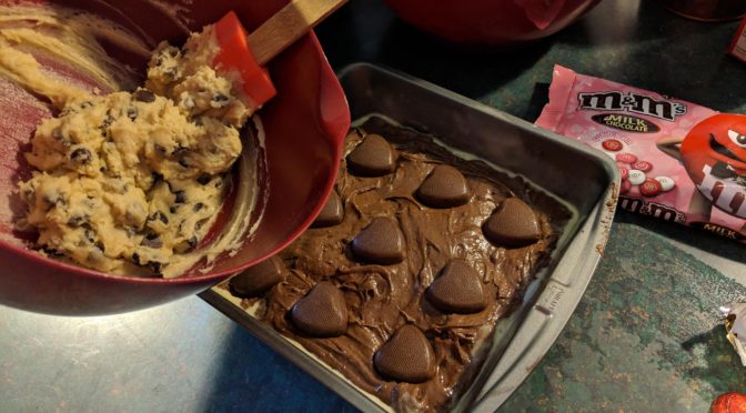 Cookie Batter Brownies and Peanut Butter Hearts