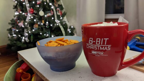 Cheez-its and hot chocolate
