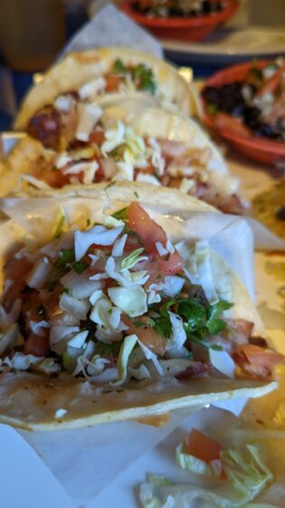 bacon and shrimp tacos