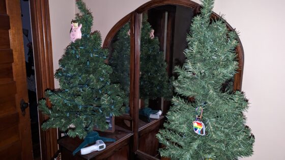 The kids Christmas trees.